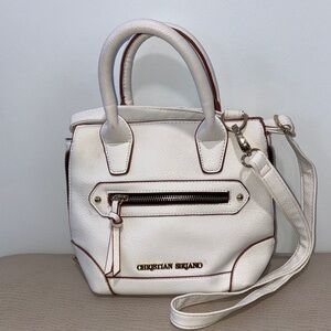 Christian Siriano Cream and Brown Satchel